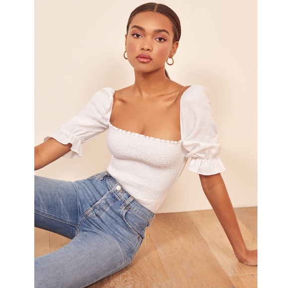 🆕 Reformation clementine linen top - Picture 2 of 6